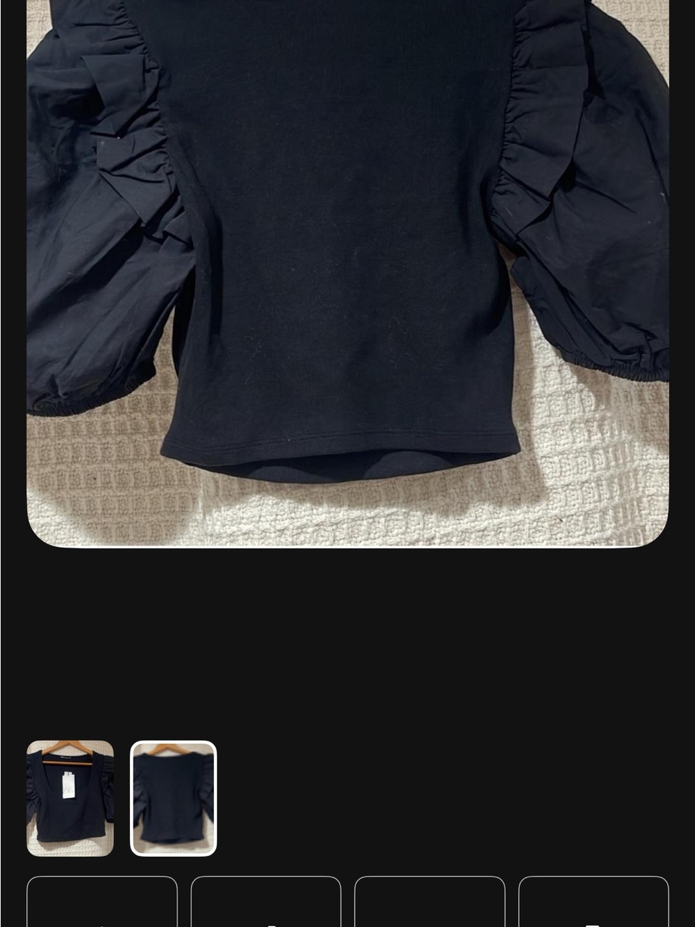 Black Puff Sleeve Women's top - Contemporary Matte Finish (cut small)